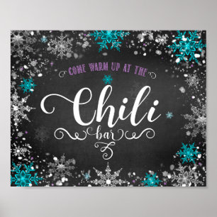 Winterschneeflocken Chili Bar Tafelschild Poster