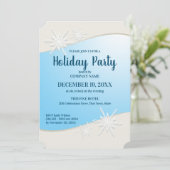 Winterschneeflocken Corporate Holiday Party Einladung (Stehend Vorderseite)