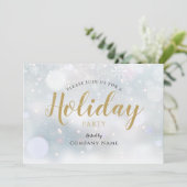 Winterschneeflocken Corporate Holiday Party Einladung (Stehend Vorderseite)