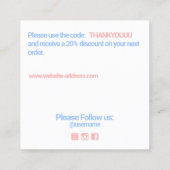 Winterschneeflocken Dank Kundenermäßigung Quadratische Visitenkarte (Rückseite)