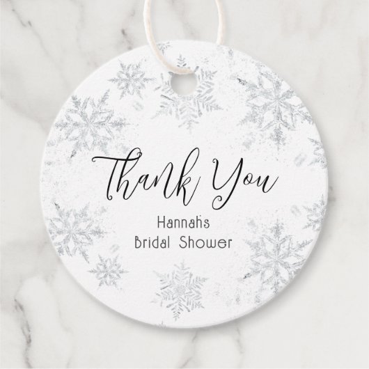 Winterschneeflocken Danke Geschenkanhänger (Vorderseite)