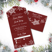 Winterschneeflocken Dunkle Weihnachtsfeier All In One Einladung