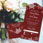 Winterschneeflocken Dunkle Weihnachtsfeier All In One Einladung