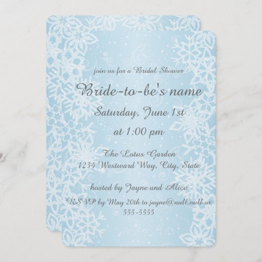 Winterschneeflocken Einladung (Vorne/Hinten)