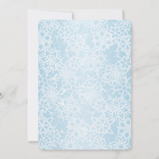 Winterschneeflocken Einladung (Rückseite)