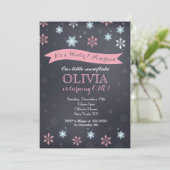 Winterschneeflocken Einladung zum Geburtstag (Stehend Vorderseite)
