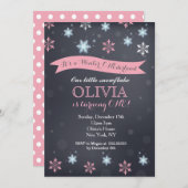 Winterschneeflocken Einladung zum Geburtstag (Vorne/Hinten)