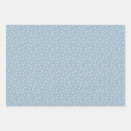 Winterschneeflocken Eisblauer Retro Inspiriert Geschenkpapier Set (Vorderseite 3)