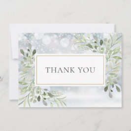 Winterschneeflocken Elegante Landschaft Dankeskarte