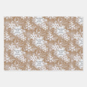 Winterschneeflocken Elegante Personalisierte Weihn Geschenkpapier Set (Vorderseite 3)