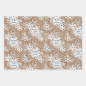 Winterschneeflocken Elegante Personalisierte Weihn Geschenkpapier Set (Vorderseite)