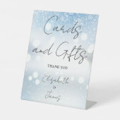 Winterschneeflocken Elegante Skriptkarten und Gesc Sockelschild (Vorderseite)