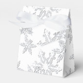 Winterschneeflocken Eleganter weißer Zelt Geschenkschachtel (Vorderseite)