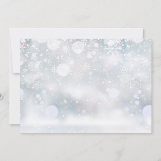 Winterschneeflocken Elegantes Gold Script Foto Save The Date (Rückseite)