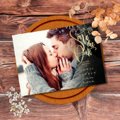 Winterschneeflocken Elegantes Gold Script Foto Save The Date