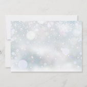 Winterschneeflocken Elegantes Script Foto Hochzeit Einladung (Rückseite)