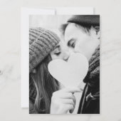 Winterschneeflocken Elegantes Script Foto Hochzeit Einladung (Rückseite)