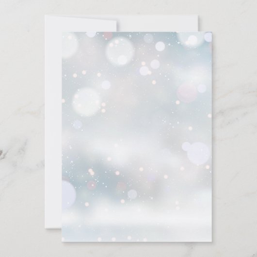 Winterschneeflocken Elegantes Skript Save the Date (Rückseite)