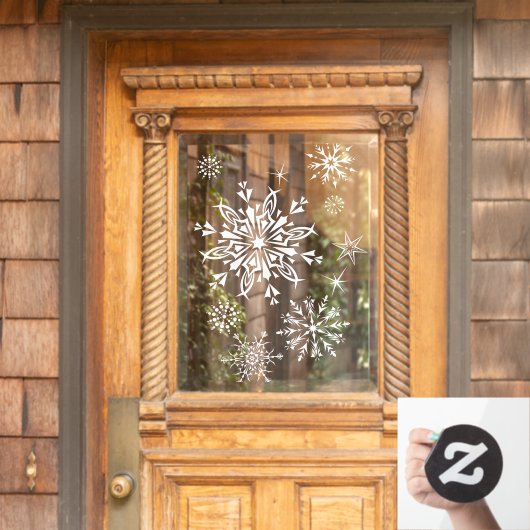 Winterschneeflocken Fensterheber Fensteraufkleber (Haustür)
