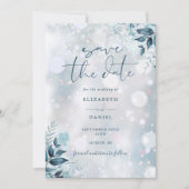 Winterschneeflocken Foto Hochzeit Save The Date (Vorderseite)