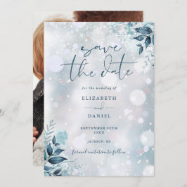 Winterschneeflocken Foto Hochzeit Save The Date