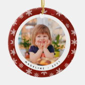 Winterschneeflocken Foto Name Weihnachtsschmuck (Vorne)