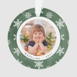 Winterschneeflocken Foto Name Weihnachtsschmuck  Ornament