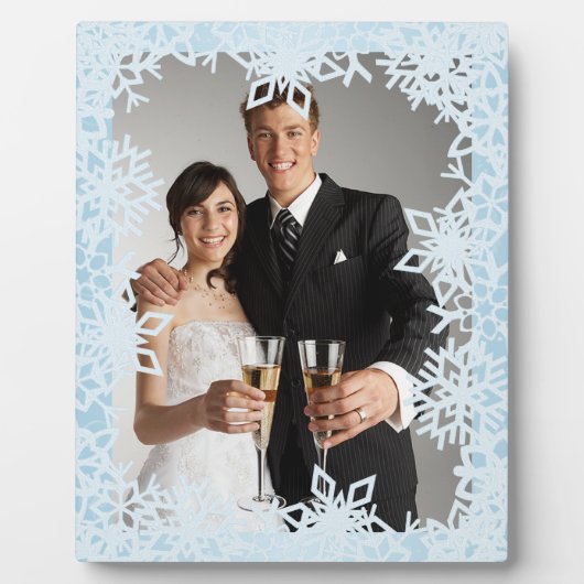 Winterschneeflocken Fotoplatte (Vorderseite)