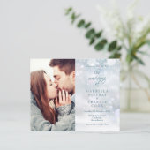 Winterschneeflocken Fotos Hochzeit Einladung (Stehend Vorderseite)