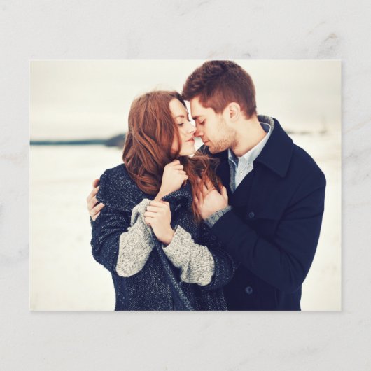 Winterschneeflocken Fotos Hochzeit Einladung (Rückseite)