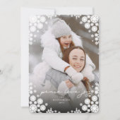 Winterschneeflocken Frame Happy Holidays Elegante Feiertagskarte (Vorderseite)