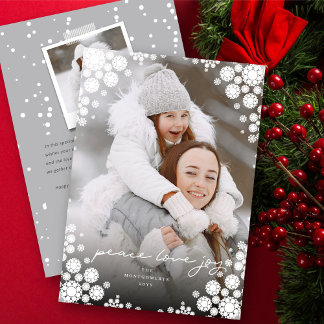 Winterschneeflocken Frame Happy Holidays Elegante Feiertagskarte