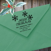 Winterschneeflocken Frohe Weihnachts-Rücksendeadre Permastempel