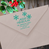 Winterschneeflocken Frohe Weihnachts-Rücksendeadre Permastempel