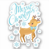 Winterschneeflocken Frohe Weihnachtsferien | Urlau Aufkleber (Vorderseite)