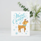 Winterschneeflocken Frohe Weihnachtsferien | Urlau Postkarte (Stehend Vorderseite)