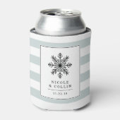 Winterschneeflocken-Gastgeschenk Hochzeit Dosenkühler (Kanne Vorderseite)