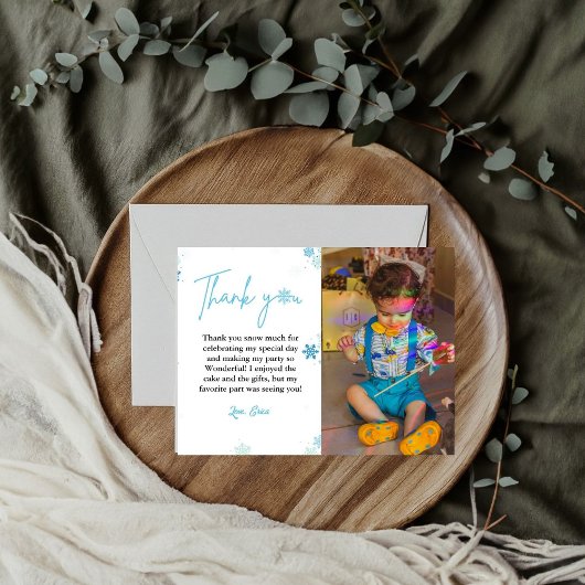 Winterschneeflocken Geburtstags-Foto Danke Karte