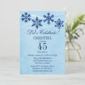 Winterschneeflocken Geburtstagsparty Einladung (Stehend Vorderseite)
