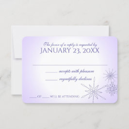 Winterschneeflocken Gemis Violet Wedding Response  RSVP Karte