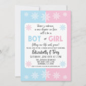 Winterschneeflocken-Genderoffenbarung Einladung (Vorderseite)