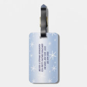 Winterschneeflocken Gepäckanhänger (Rückseite vertikal)