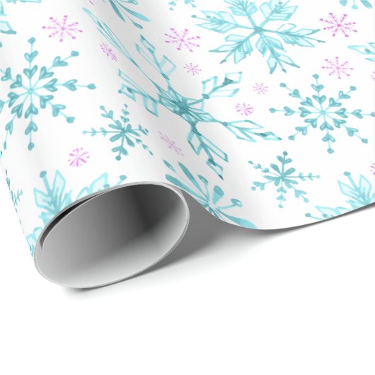 Winterschneeflocken Geschenkpapier (Rolleneckpunkt)