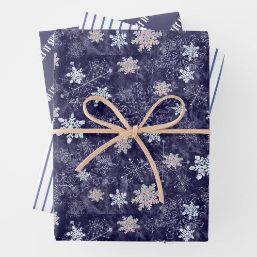 Winterschneeflocken Geschenkpapier Set (Beispiel)