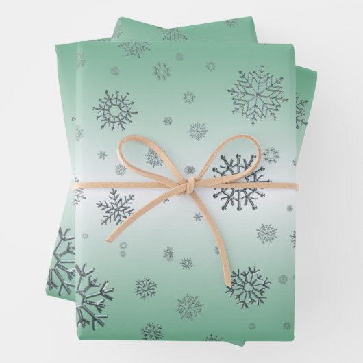 Winterschneeflocken Geschenkpapier Set (Beispiel)