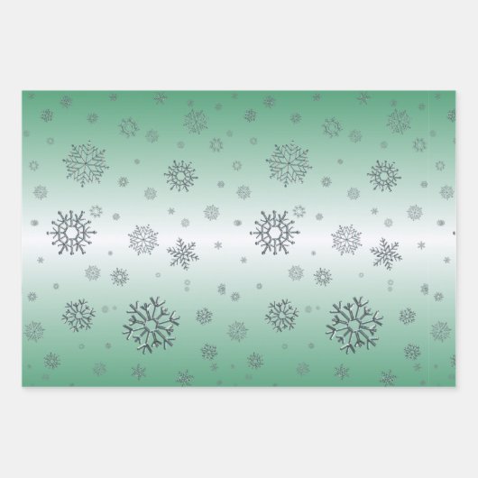 Winterschneeflocken Geschenkpapier Set (Vorderseite 3)