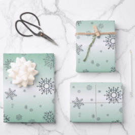 Winterschneeflocken Geschenkpapier Set