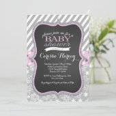 Winterschneeflocken Girl Babydusche Einladung (Stehend Vorderseite)