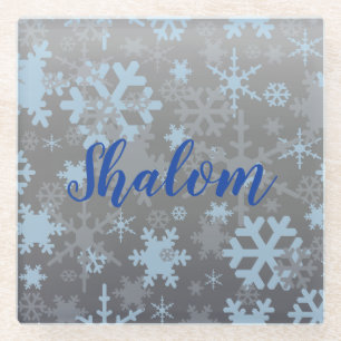 Winterschneeflocken Glasuntersetzer