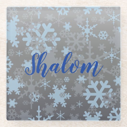 Winterschneeflocken Glasuntersetzer (Vorderseite)